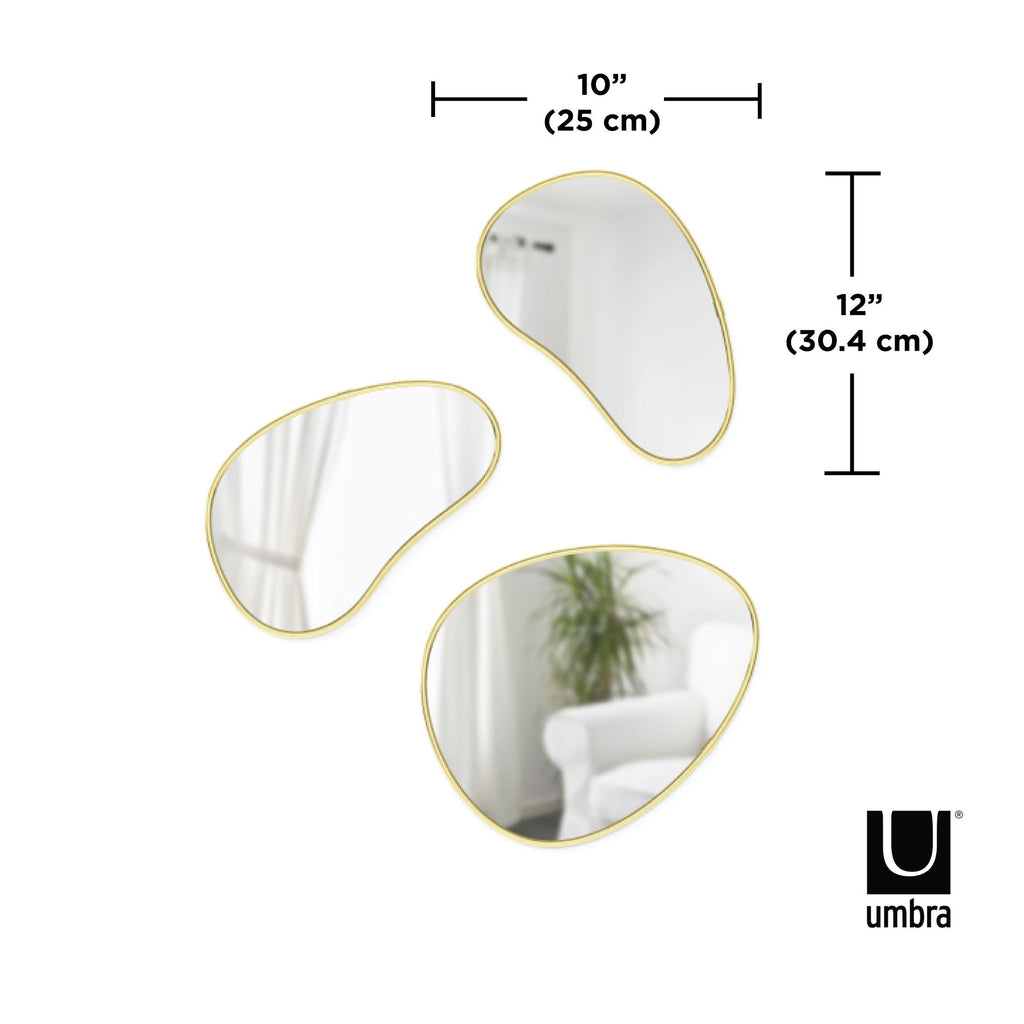 Hubba Pebble Wall Mirrors. Set of 3