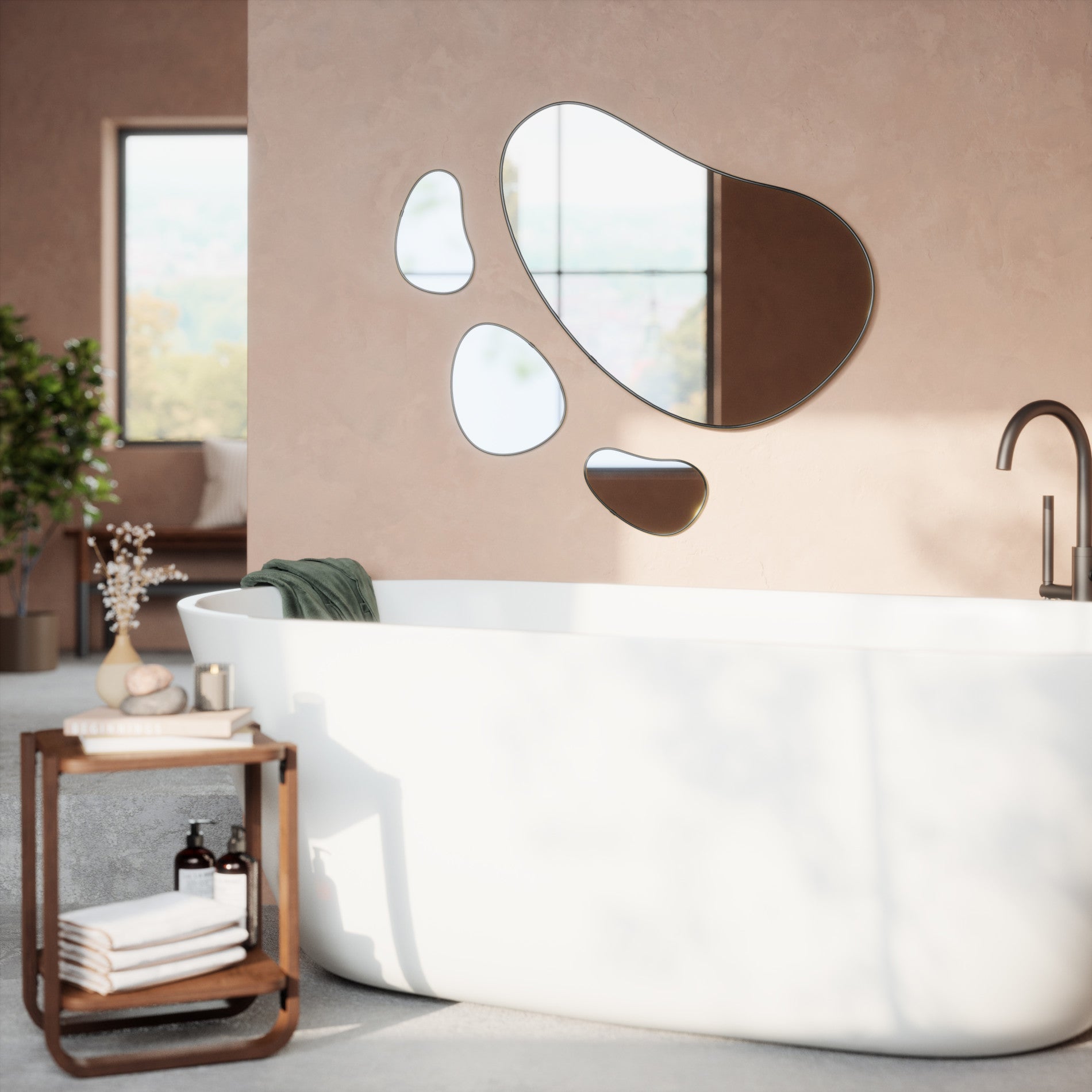 Hubba Pebble Wall Mirrors. Set of 3
