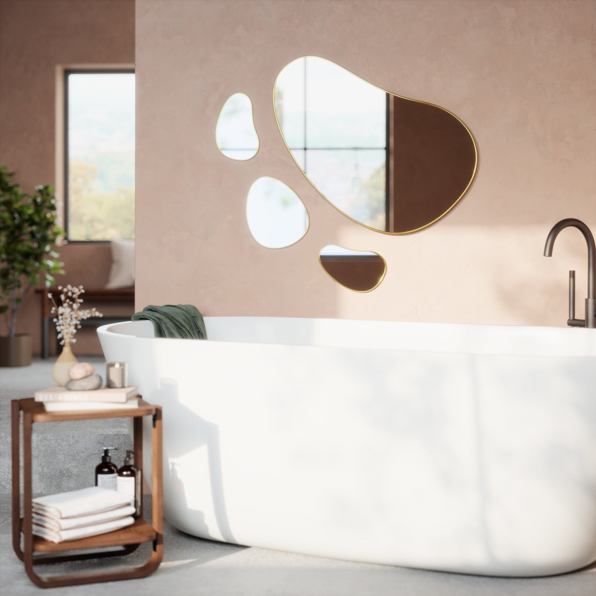 Hubba Pebble Wall Mirrors. Set of 3