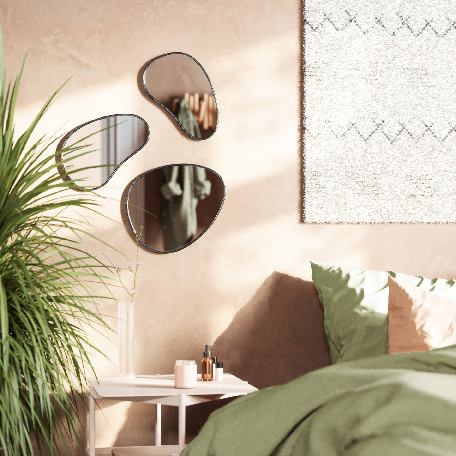 Hubba Pebble Wall Mirrors. Set of 3
