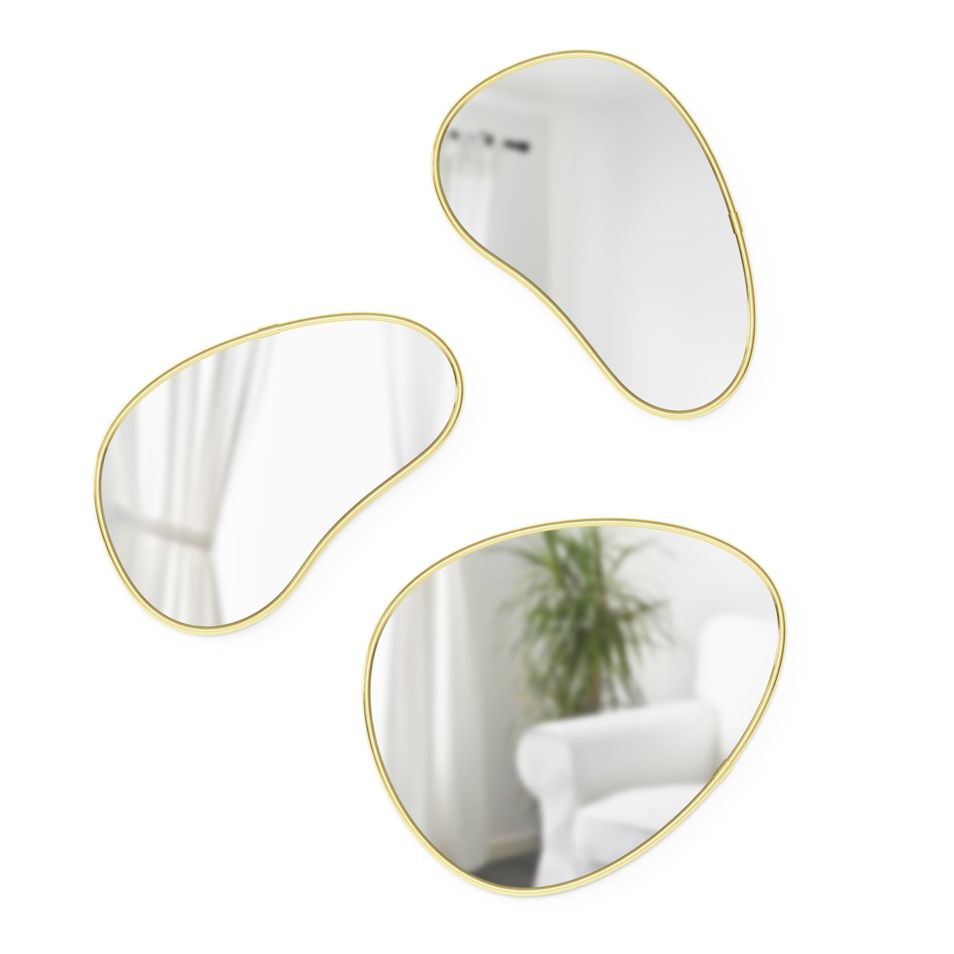 Hubba Pebble Wall Mirrors. Set of 3