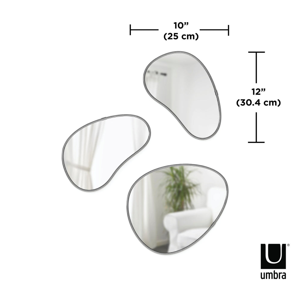 Hubba Pebble Wall Mirrors. Set of 3