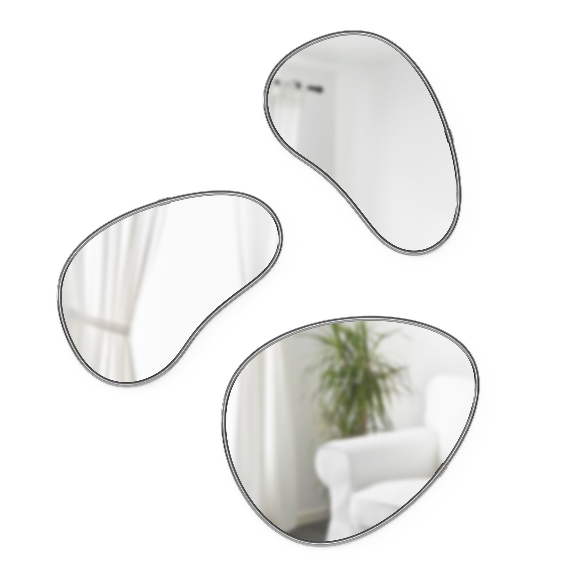 Hubba Pebble Wall Mirrors. Set of 3
