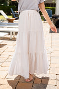 I'll Take It Cream Tiered Maxi Skirt