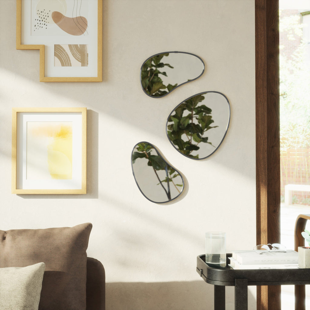 Hubba Pebble Wall Mirrors. Set of 3