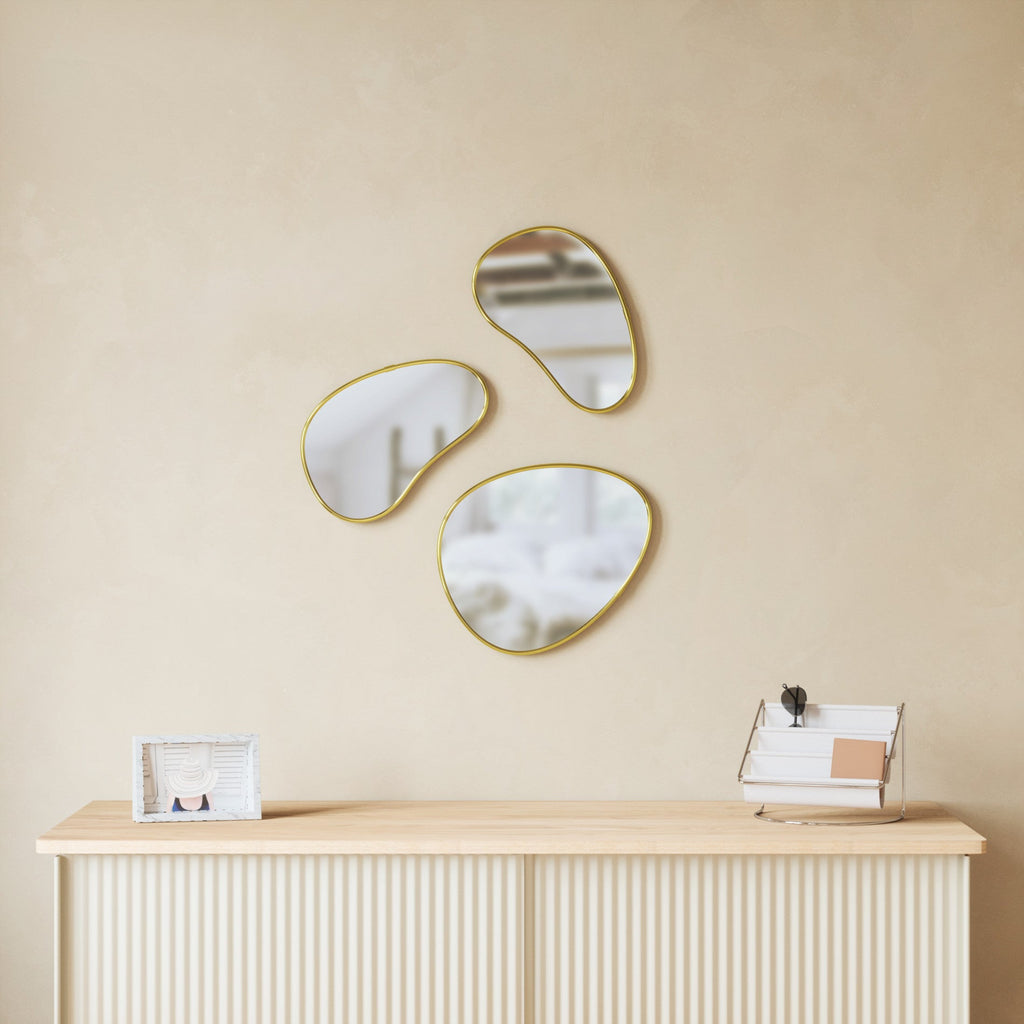 Hubba Pebble Wall Mirrors. Set of 3