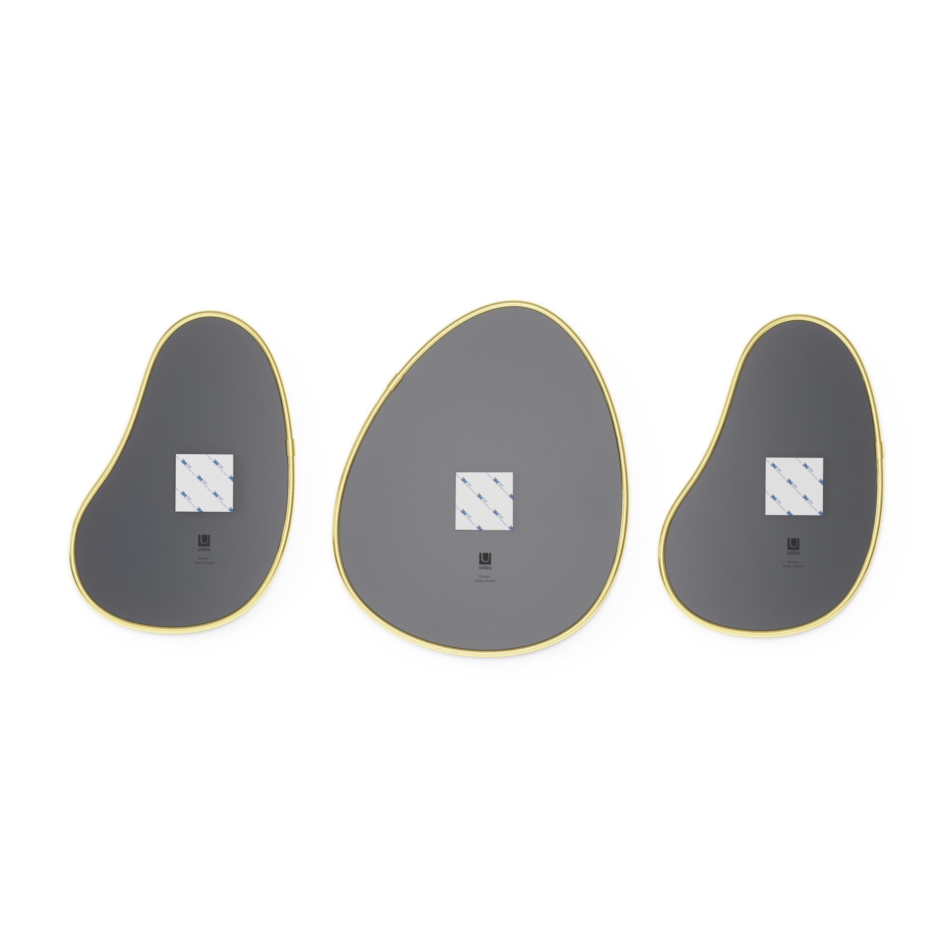 Hubba Pebble Wall Mirrors. Set of 3
